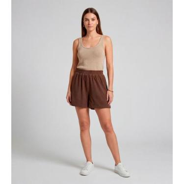 Imagem de Shorts Feminino Moletinho Gorgurinho Infinita Cor Marrom, M, Marrom