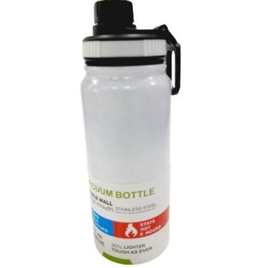Imagem de Garrafa Térmica Parede Dupla Alça 600ml Branco - Quanhe