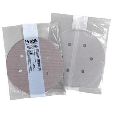 Imagem de Disco Lixa Seco Pratik AR215  152.4mm 6 Furos com tiras autocolantes G