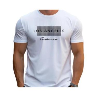 Imagem de Camiseta Gráfica Masculina Los Angeles Verão Ajuste Solto Casual Espor