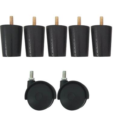 Imagem de 5 Pe Para Cama e 2 Rodizio Para Moveis Cama Box De Casal 6cm