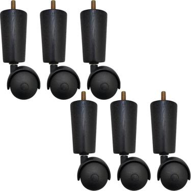 Imagem de Conjunto 6 Pe De Cama Box Solteiro Baú Rodizio Para Moveis