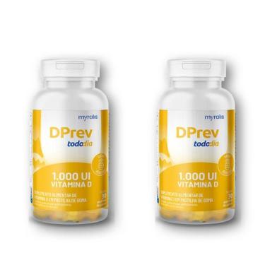 Imagem de Kit Vitamina D Colecalciferol DPrev Todo Dia 1000UI Abacaxi C/ 30 Goma