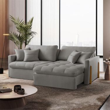 Imagem de Sofa Cama Retratil e Reclinavel Lisboa 260cm Braco 10cm Meu Sofa Online