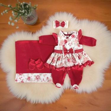 Imagem de Saída Maternidade Para Bebê Menina Catarina Roupas de Bebê 05 Peças - 