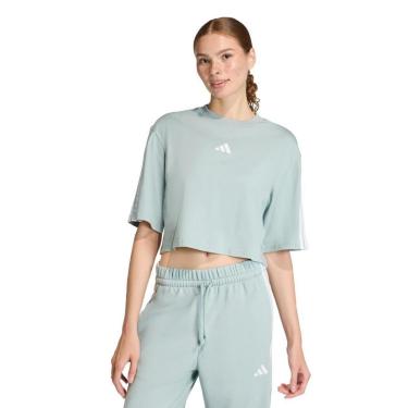 Imagem de Camiseta Adidas Essentials Solta De Algodão Três Listras-Feminino