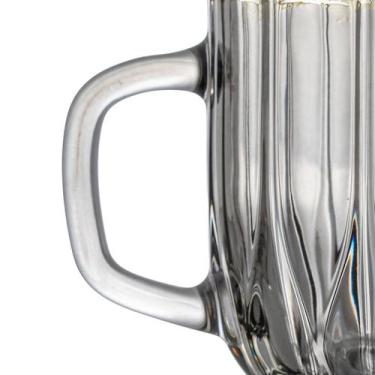 Imagem de Jogo de 6 canecas Refinatto Cristal Fumê borda dourada -L Hermitage - 