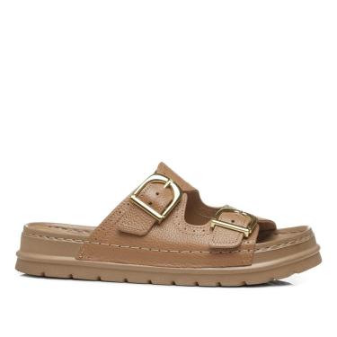 Imagem de Chinelo Pegada Feminino em Couro Caramelo 234706-02-Feminino