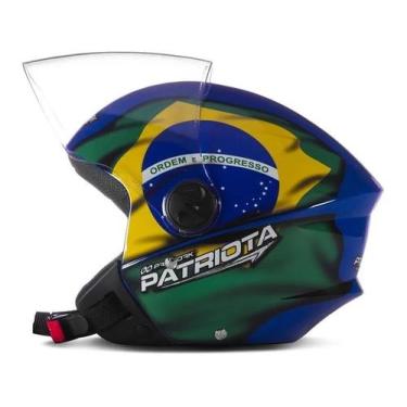 Imagem de Capacete Aberto Patriota New Three Elite Pro Tork Brasil, AZUL, 56