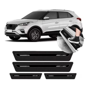 Imagem de Kit 8 Peça Soleira Creta 2015 A 2021 Platinum Resinada Preta - TTs Dis