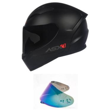 Imagem de Capacete ASX City Solid Preto Fosco Mais Viseira Camaleão, 58