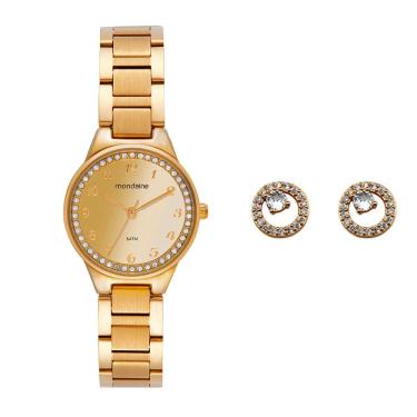 Imagem de Relógio MONDAINE kit espelhado dourado 32830LPMKDE1K1
