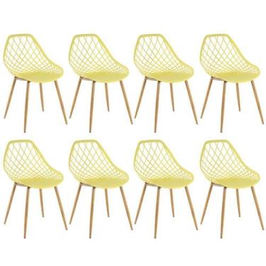 Imagem de Laraz, Kit - 8 x cadeiras Clarice - Cleo - Amarelo