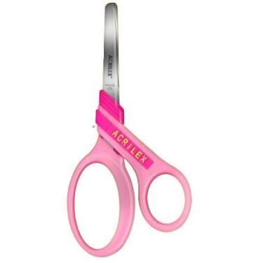 Imagem de Tesoura Escolar Letras Rosa Acrilex 22543 Tesoura Escolar Letras Rosa 
