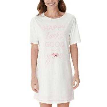 Imagem de Camisola Curta Malwee 1000131532 feminina Estampada Algodão T. P/XGG-Feminino