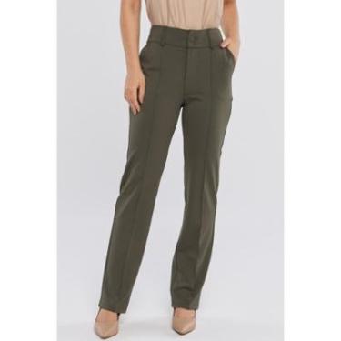 Imagem de Calça PKS Alfaiataria Ponto Roma Verde Militar-Feminino