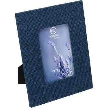 Imagem de PORTA RETRATOS 10X15 HOME&CO CHENILE 24x19xcm AZUL PAINEL QUADRO PARA 
