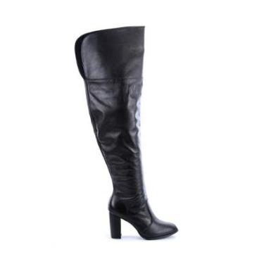Imagem de Bota de Couro Legítimo Over The Knee Tina Preto-Feminino