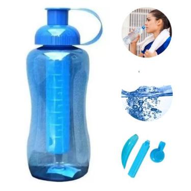 Imagem de Squeeze Com Tubo De Gelo De 600-ml Azul Barato C/NF - Dagg Sport®