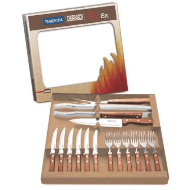 Imagem de Kit para Churrasco Tramontina em Aço Inox com Cabo