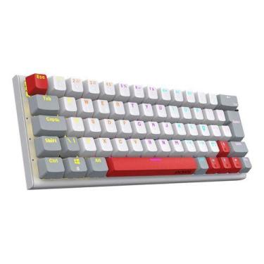 Imagem de Teclado Mecânico Gamer Pcyes Kuromori 60% White Ghost - Switch Blue - 