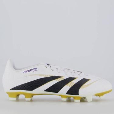 Imagem de Chuteira Adidas Predator Club Campo Branca e Dourada, 39