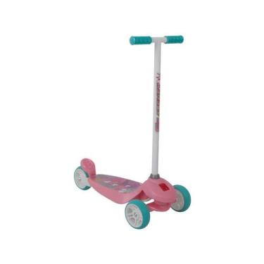 Imagem de Patinete Skatenet Infantil Triciclo 3 Roda Menina Rosa 1501 - Bandeira