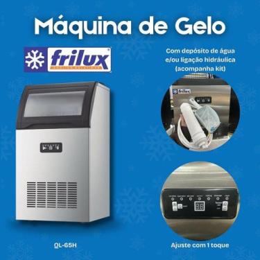 Imagem de Maquina p producao gelo cap 65kg dia deposito 15kg inox 220v frilux, 2