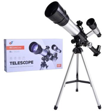 Imagem de Telescópio Astronômico Infantil 60x Refrator Terrestre com Luneta Tripé Dobrável e Lentes H29mm H6mm