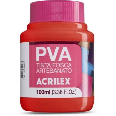 Imagem de Tinta PVA 100ML Vermelho Fogo - Pacote com 06 Unidades - Acrilex