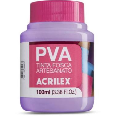 Imagem de Tinta PVA Fosca para Artesanato Lilás 100ML - Pacote com 06 Unidades -
