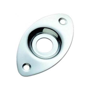 Imagem de Jack Plate Cromado De Metal Oval guitarra Custom Sound Cjp2o-cr