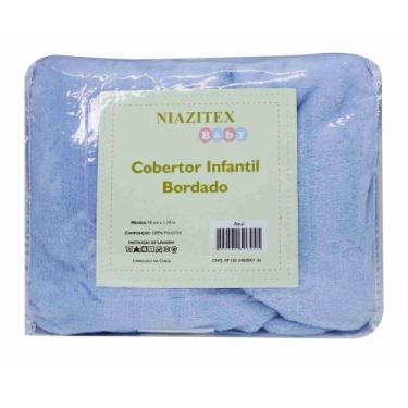 Imagem de Cobertor Infantil Bordado Azul Estampa Sortida Niazitex