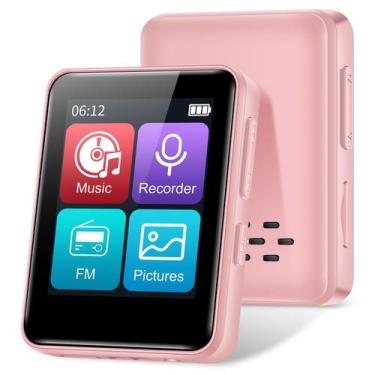 Imagem de Reprodutor MP3 woolynew D2 Bluetooth 5.2 com tela de 1,8" rosa