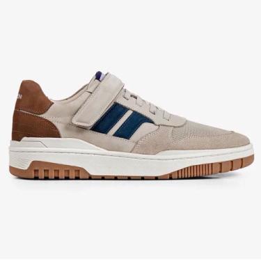 Imagem de Sapatênis de Couro Ferracini Max 7403-683E Bege Masculino, 42