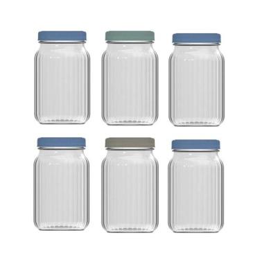 Imagem de 6 Potes Com Tampa Porta Condimentos 1L Organizador Sortidos - Nadir Fi