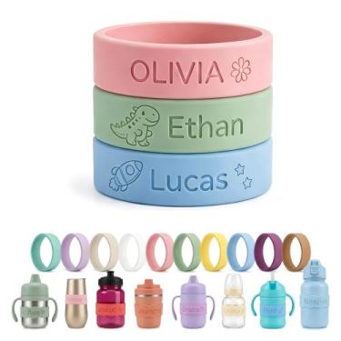 Imagem de Etiquetas para Garrafas de Água GOOEETSYH Faixas Personalizadas de Sil