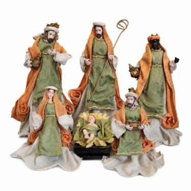 Imagem de Presépio de Natal 40cm 6 Peças Seda Resina Pintada Saldão - Rio Master