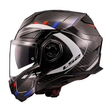 Imagem de Capacete Ls2 Advant X Carbon Future Branco Azul e Vermelho Tamanho:58,