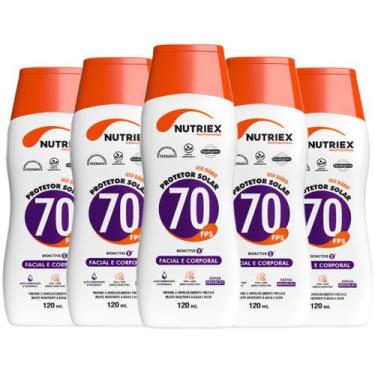 Imagem de Kit 5 Protetor Solar Fps 70 Corporal e Facial Nutriex 120ml