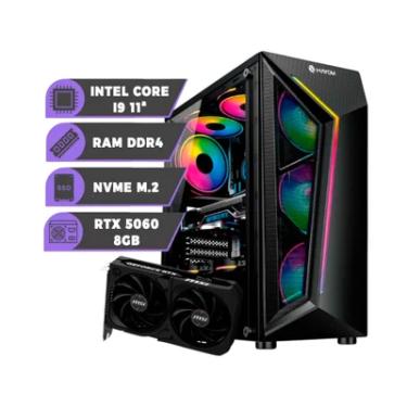 Imagem de Computador Cpu Gamer Intel Core i9 11ª Geração, 64gb Ram, Nvme 1TB, RTX 5060 8GB - PC Preto