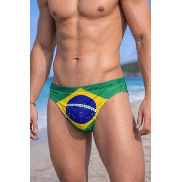 Imagem de Sunga slim bandeira do brasil-nascer do sol., P