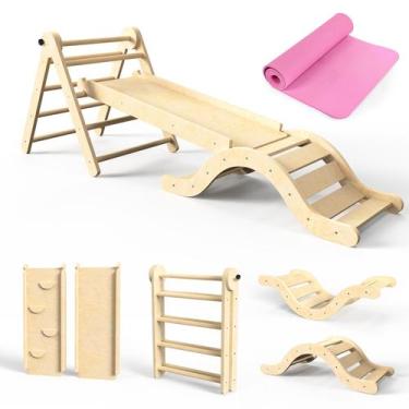 Imagem de Conjunto de triângulos Pikler, brinquedos de escalada para crianças co