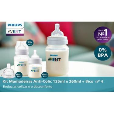 Imagem de Scy119/03 kit duplo mamadeiras anti-colic trans. 125/260ml com bico ex