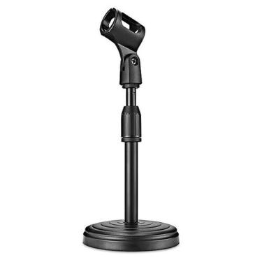 Imagem de Mini pedestal,suporte de mesa P/microfone,base redonda,regulável,c/cac