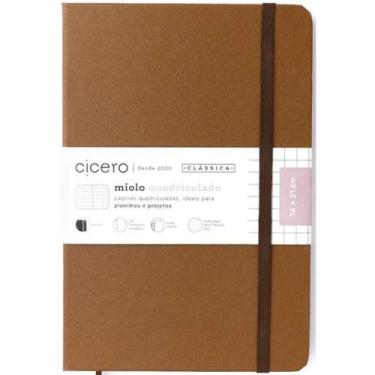 Imagem de Caderneta Clássica Cicero Quadriculado 14x21 Caramelo