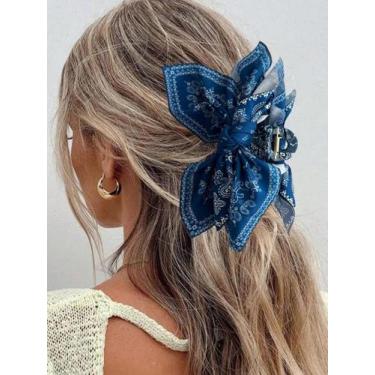 Imagem de Presilha De Cabelo Boêmia Vermelha Com Laço De Flor De Caju Único, Ace