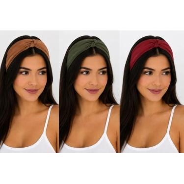 Imagem de Kit 3 Tiaras Femininas Com Detalha De Nó Cores Sortidas - gac variedad