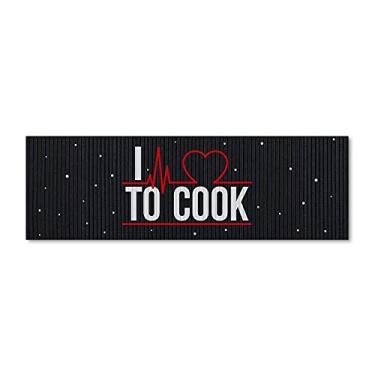 Imagem de Tapete de Cozinha I Love To Cook Decoração Geek cor:Preto
