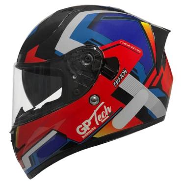 Imagem de Capacete Moto GP Tech V128 Fusion Viseira solar interna Vermelho/Azul brilhante 61